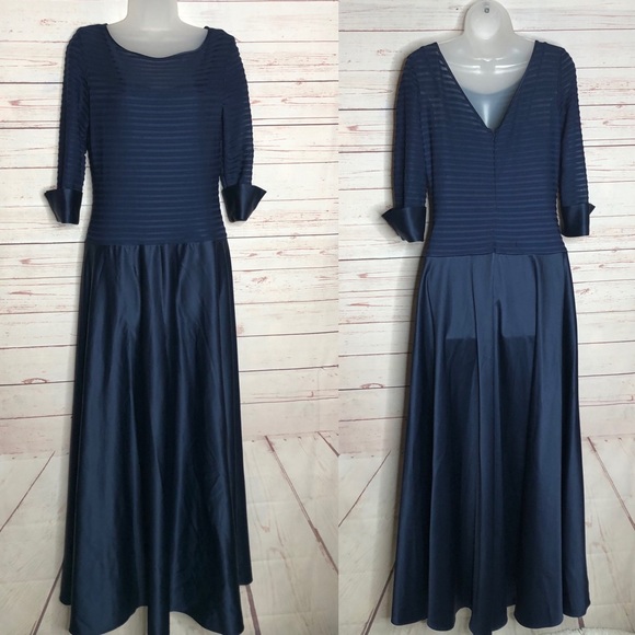 JS Collection Navy Blue Long Formal Gown Size 10 - Picture 2 of 10
